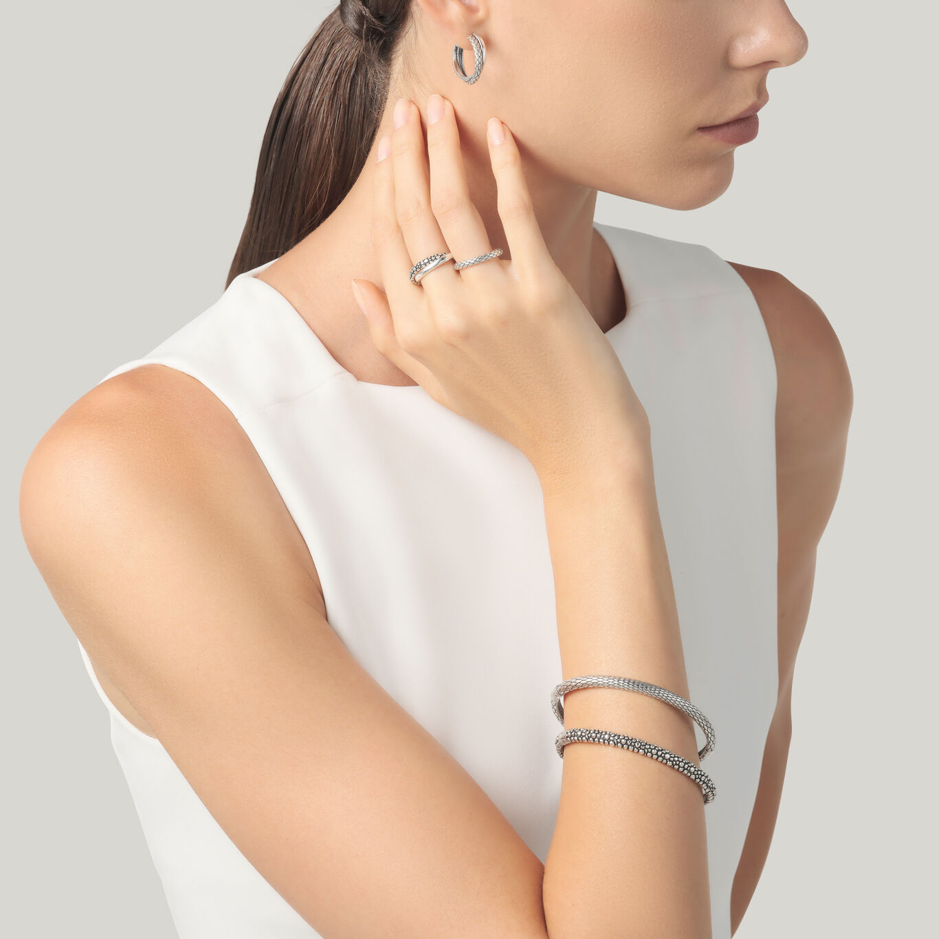 Perlage Pixie Bracelet, Bangle in Sterling Silver_image number 2_Giovanni Raspini