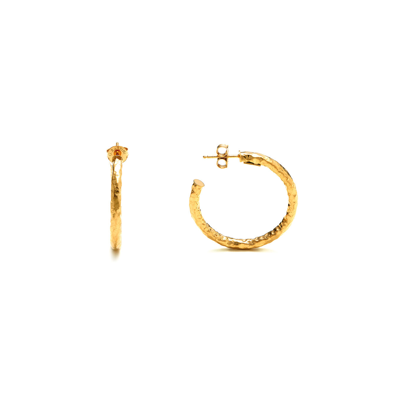 Rock Light Small Earrings, Hoop Earrings in 18k Gold Plated Sterling Silver_image number 2_Giovanni Raspini