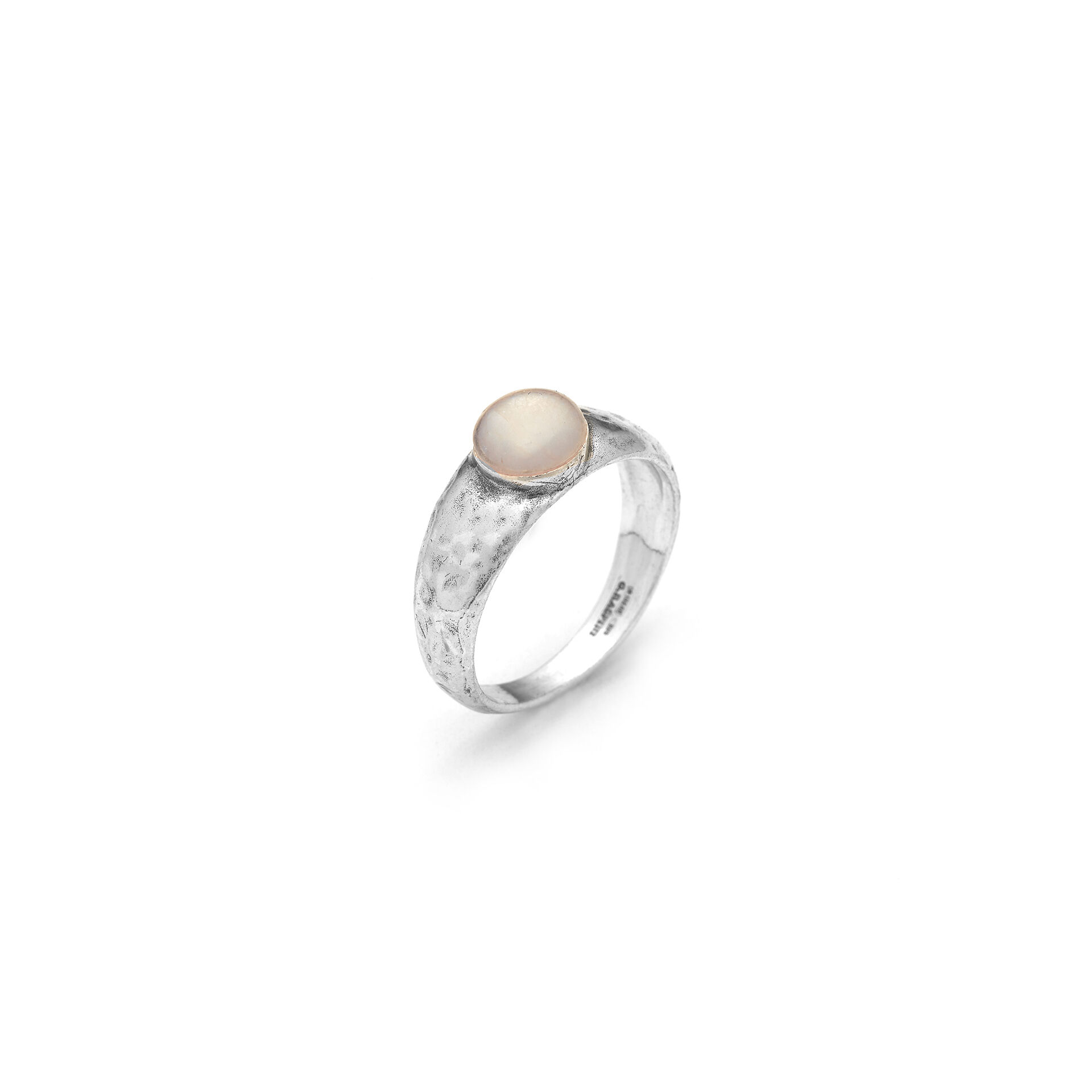 Pink Jade Hammered Ring image number 0