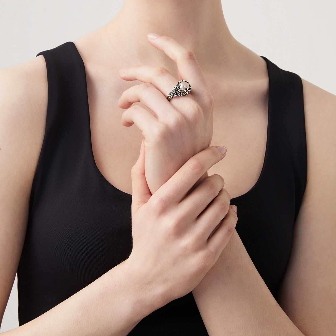 Ring Blossom Klein, Ring aus Silber 925 und Naturperle_image number 1_Giovanni Raspini