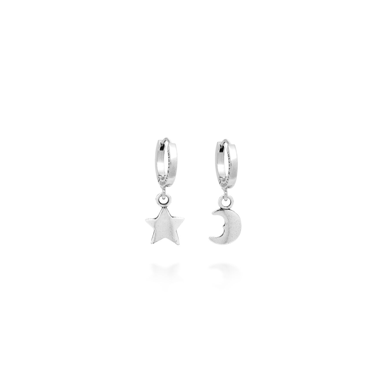 Ohrringe Huggie Stern und Mond