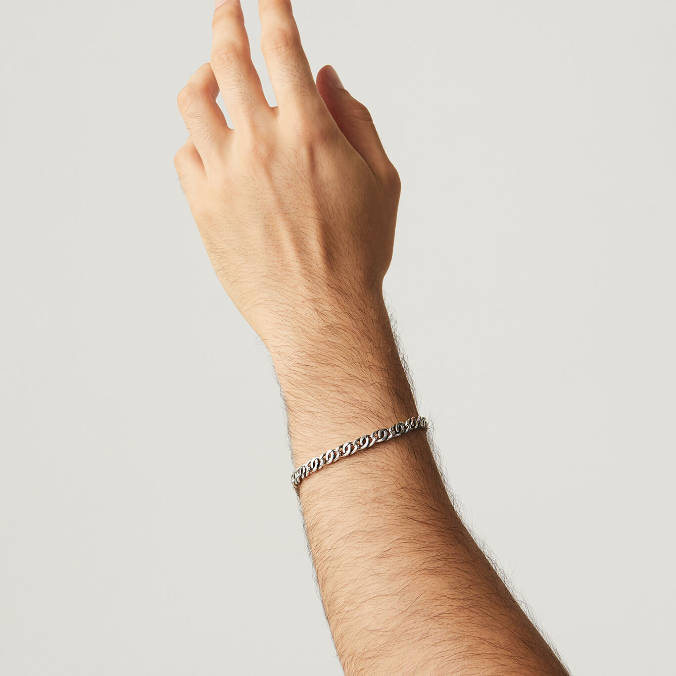 Double Curb Chain Bracelet, Bracelet in Sterling Silver_image number 1_Giovanni Raspini