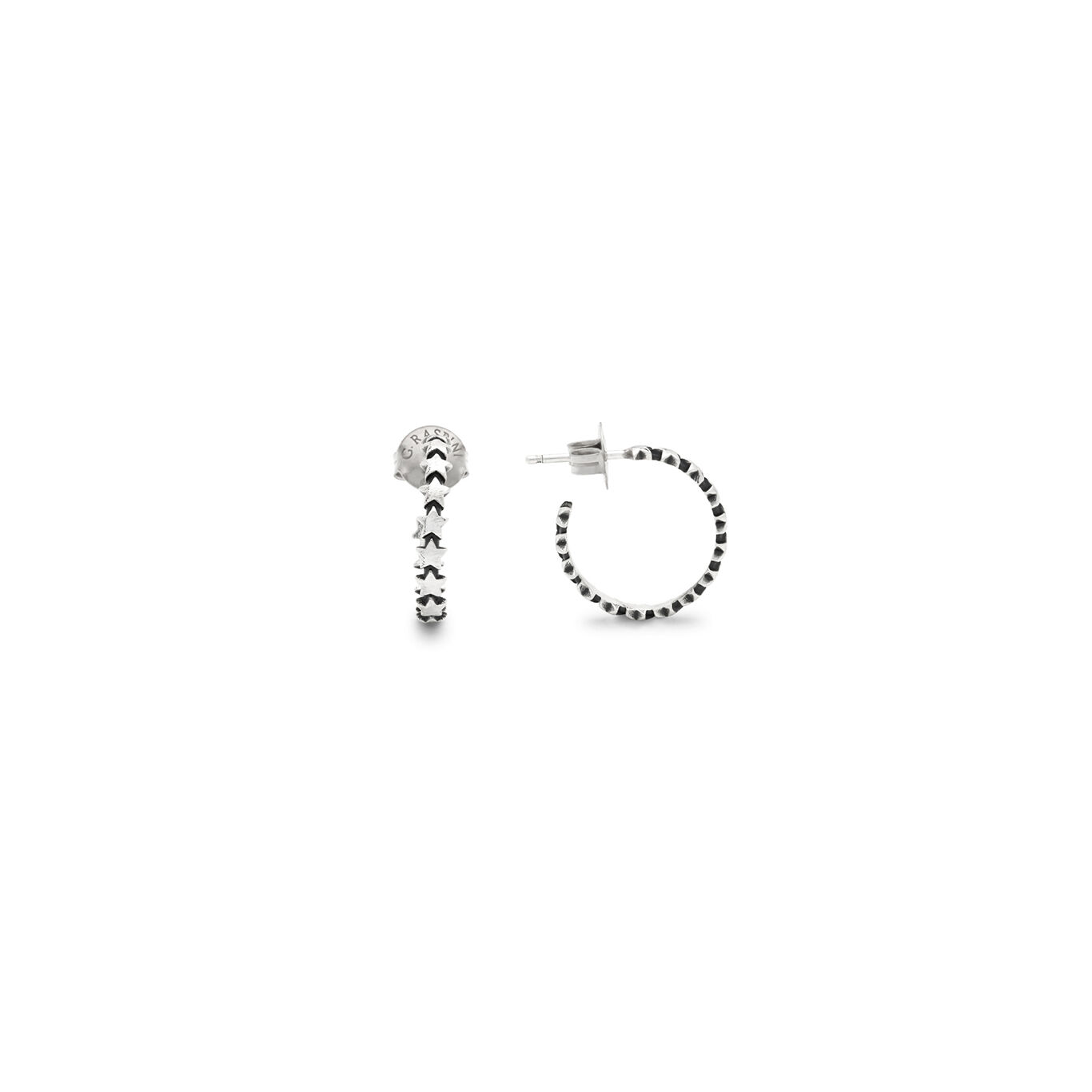 Star Hoop Earrings, Earrings in Sterling Silver_image number 2_Giovanni Raspini