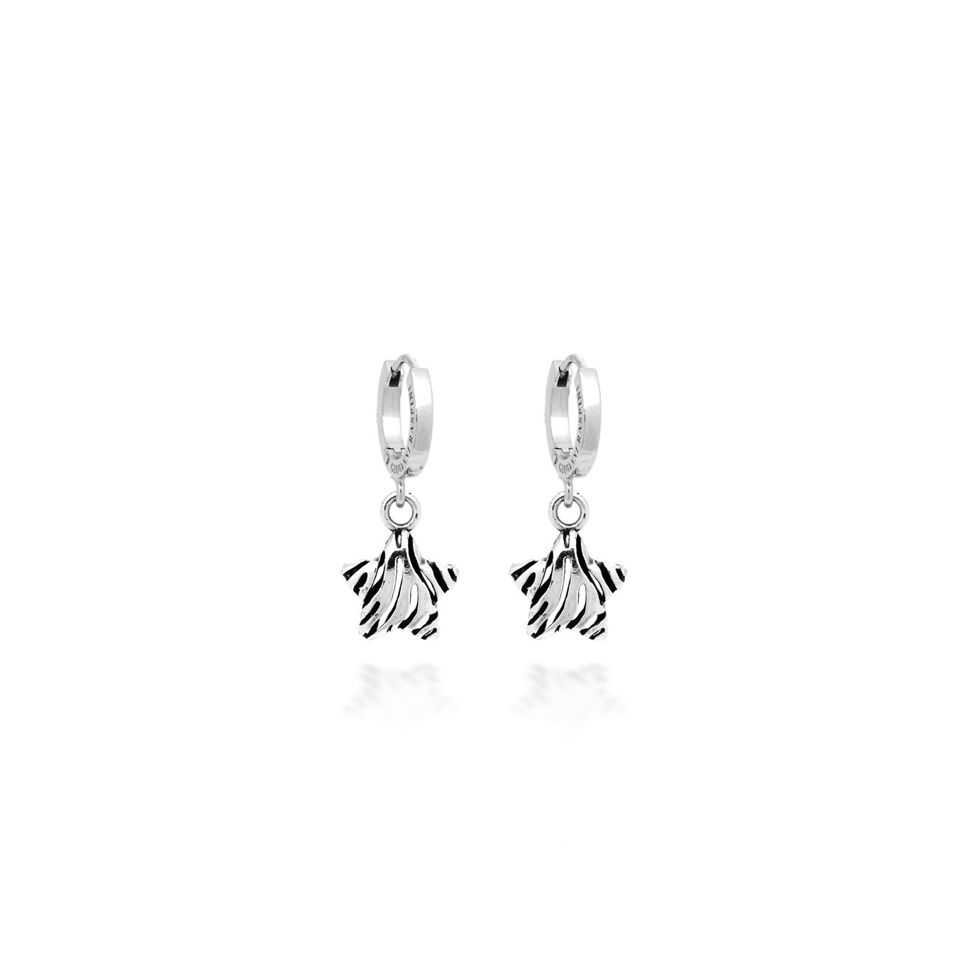 Huggie Earrings Zebra Star, Earrings in Sterling Silver_image number 0_Giovanni Raspini
