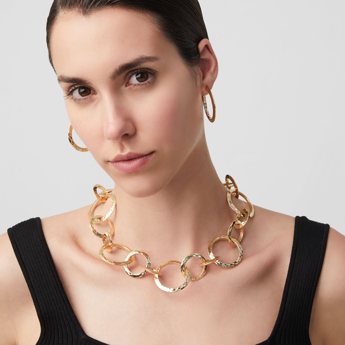 Blade Chain Necklace, Necklace in 18k Gold Plated Sterling Silver_image number 2_Giovanni Raspini