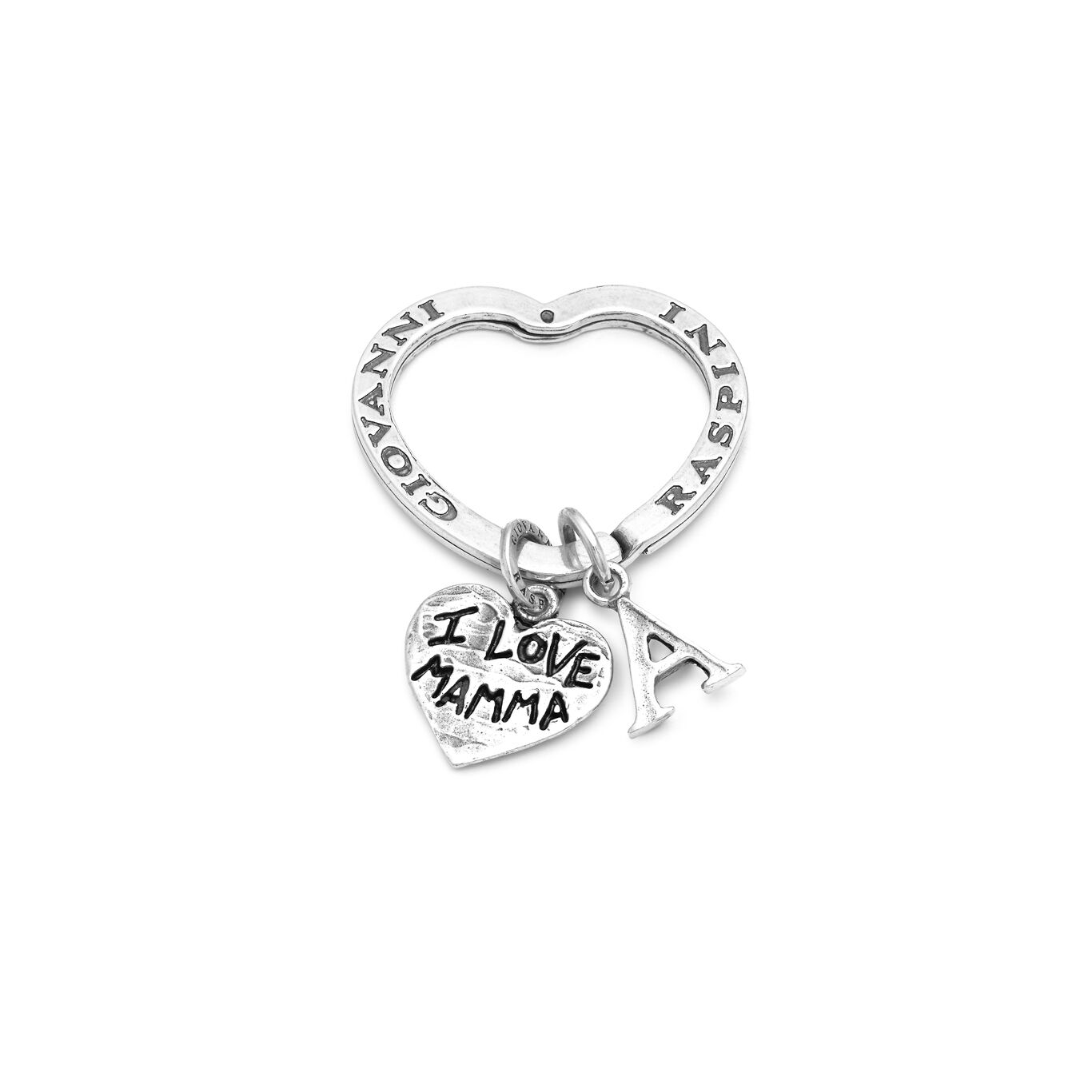 I Love Mum Keyring, Key Ring in Steling Silver_image number 0_Giovanni Raspini