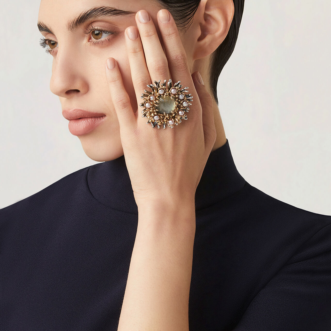 African Blooming Protea Ring in Sterling silver, gold-plated sterling ...