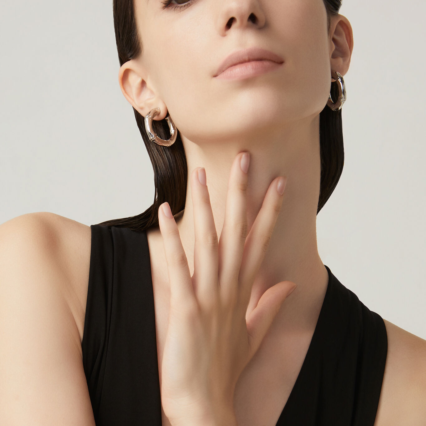 Bamboo Small Hoop Earrings, Hoop Earrings in Sterling Silver_image number 1_Giovanni Raspini