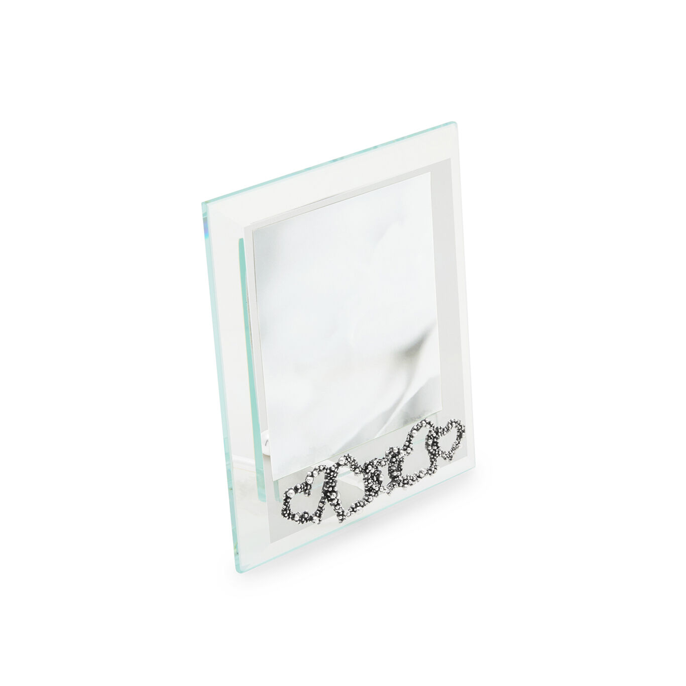 Perlage Hearts Small Light Frame, Bevelled glass and silver frame_image number 1_Giovanni Raspini