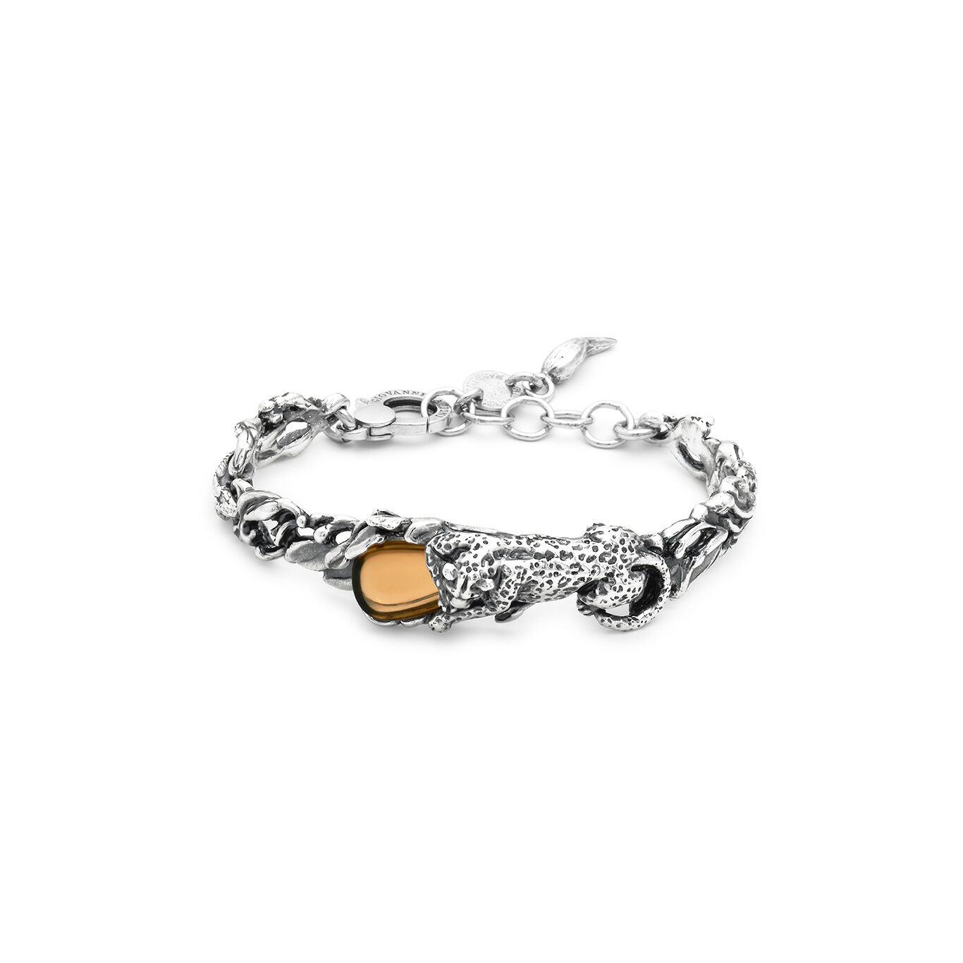 Leopard Drop Bracelet, Bracelet in Sterling Silver with citrine crystal_image number 0_Giovanni Raspini