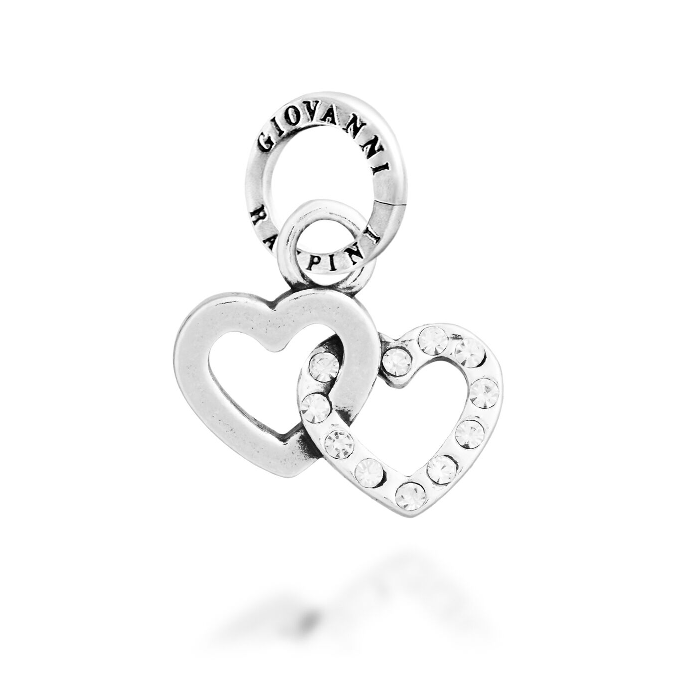 Double Heart Crystal Charm