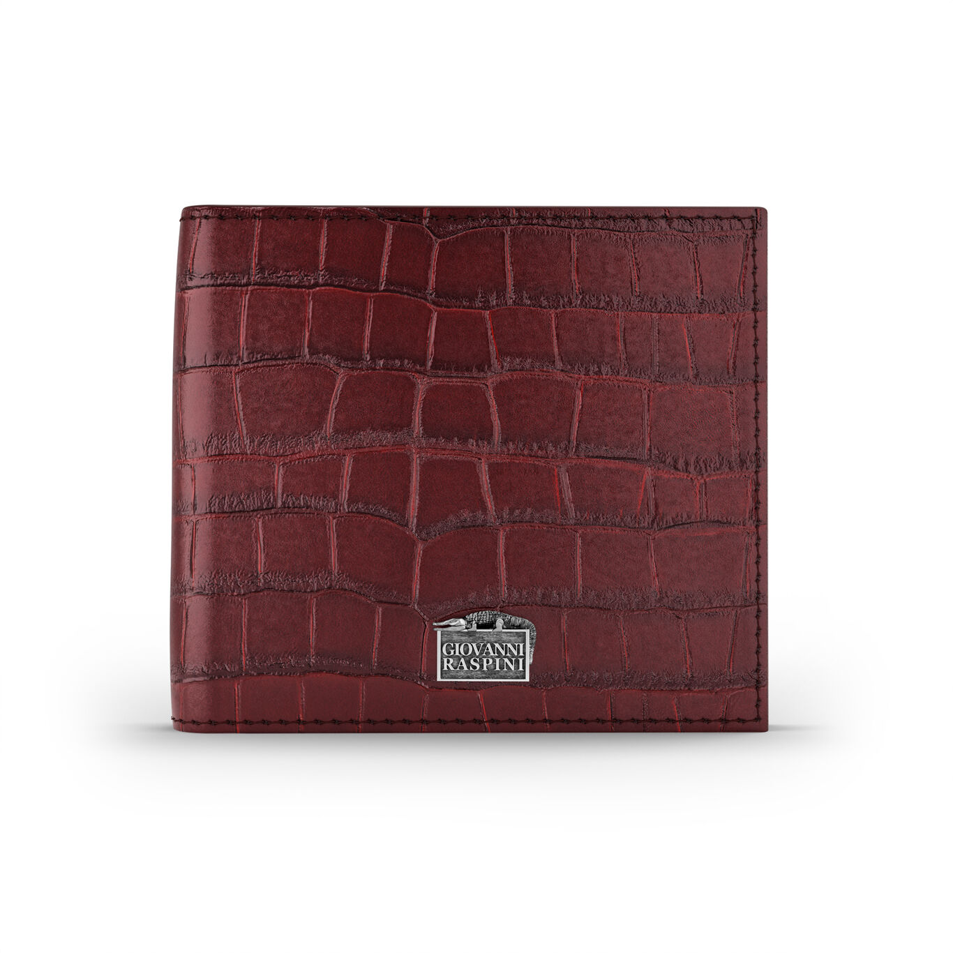 Burgundy Croco Leather Wallet