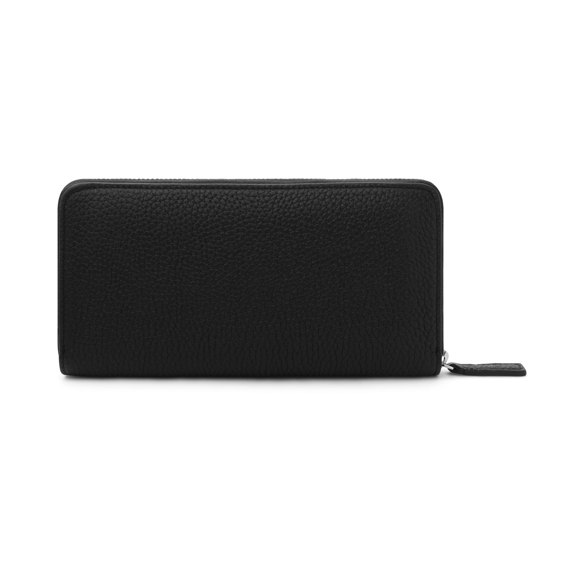 Large Embossed Leather Wallet with zip closure image number 2