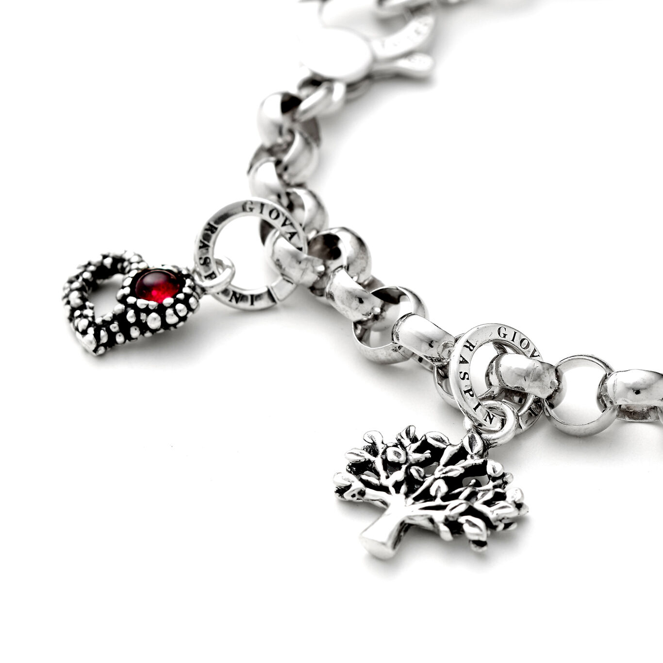 Heart Color Charm, Charm in Sterling Silver and siamite_image number 1_Giovanni Raspini