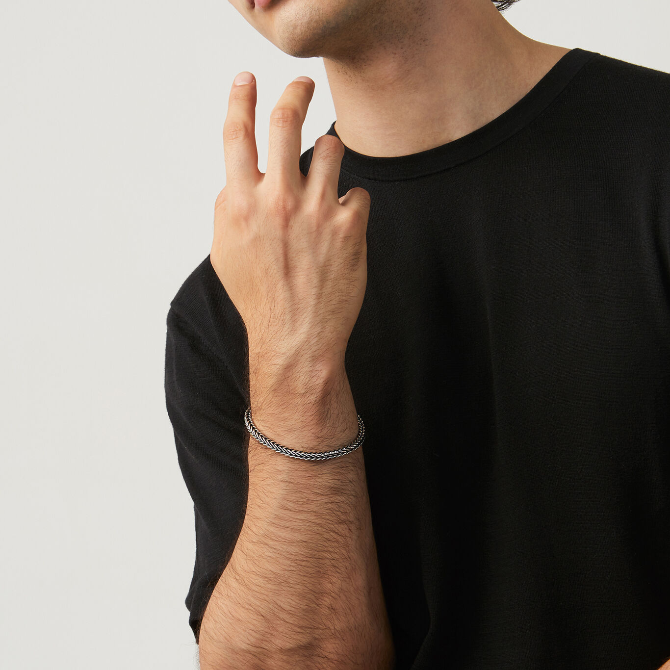 Square Braided Bracelet, Bracelet in Sterling Silver_image number 1_Giovanni Raspini