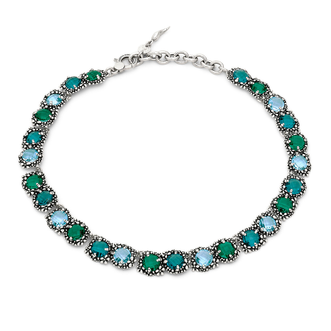Collier Blue Ivy, Collier en argent massif et cristaux colorés_image number 0_Giovanni Raspini