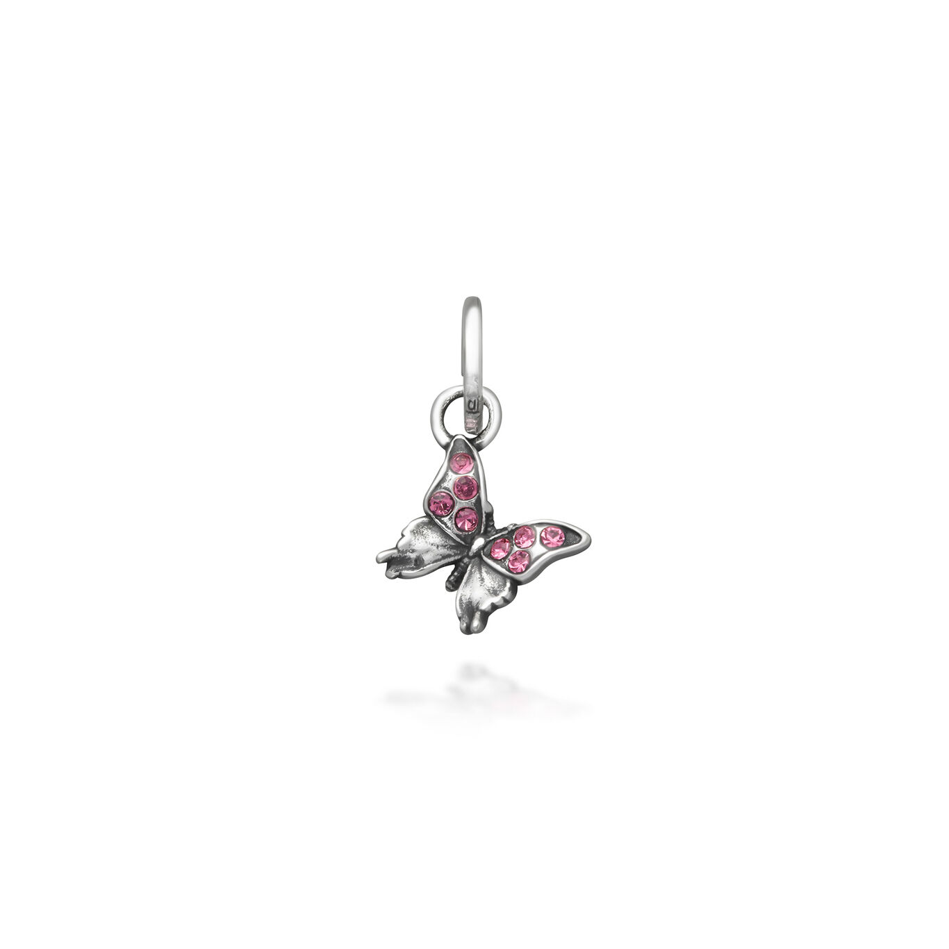 Mini Charm Papillon Cristaux Rose
