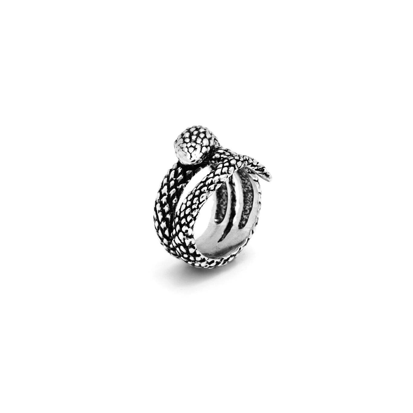 Anello Serpente Stile Medusa, Argento Antico, Moda Gotica, In Ottone, Larghezza 3mm, Taglia Unica