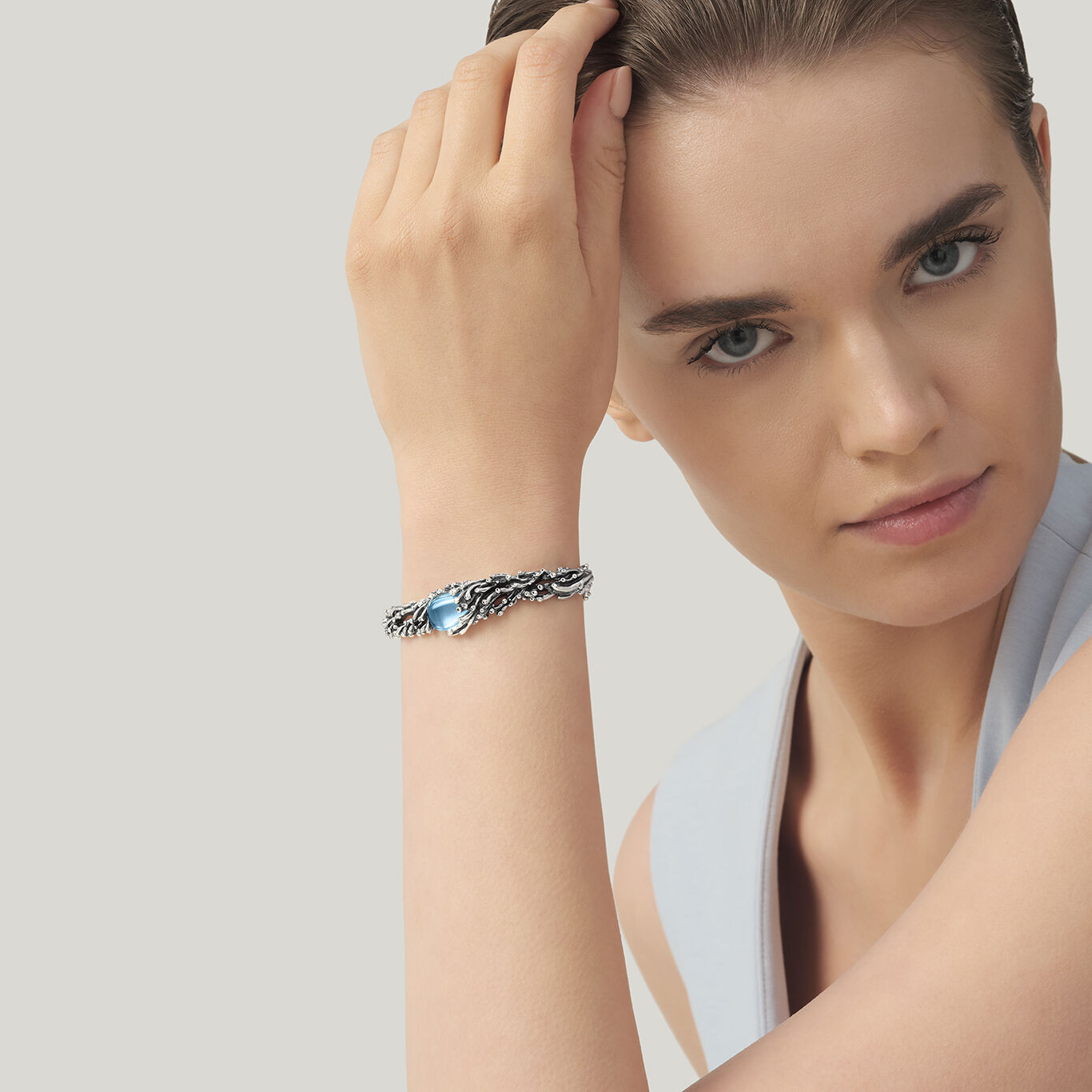 Armband Tropfen Meer, Armband aus Silber 925 und blauer Kristall_image number 1_Giovanni Raspini