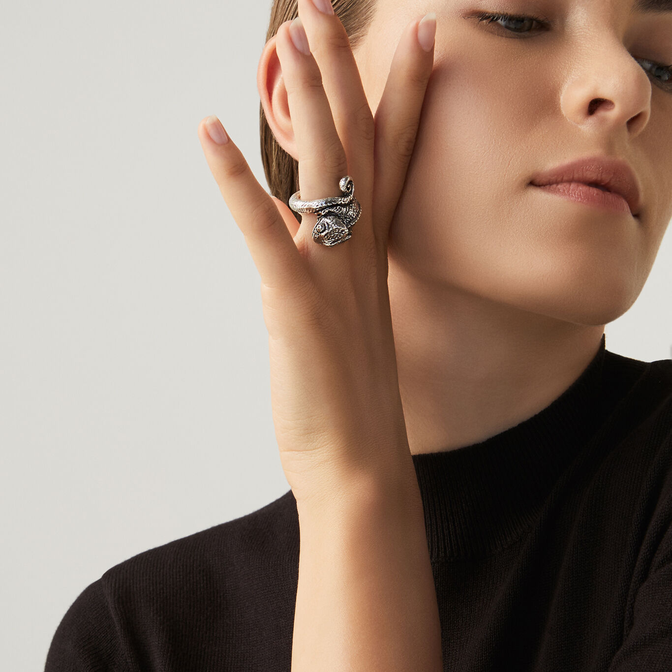 Chameleon Big Ring, Ring in Sterling Silver_image number 1_Giovanni Raspini