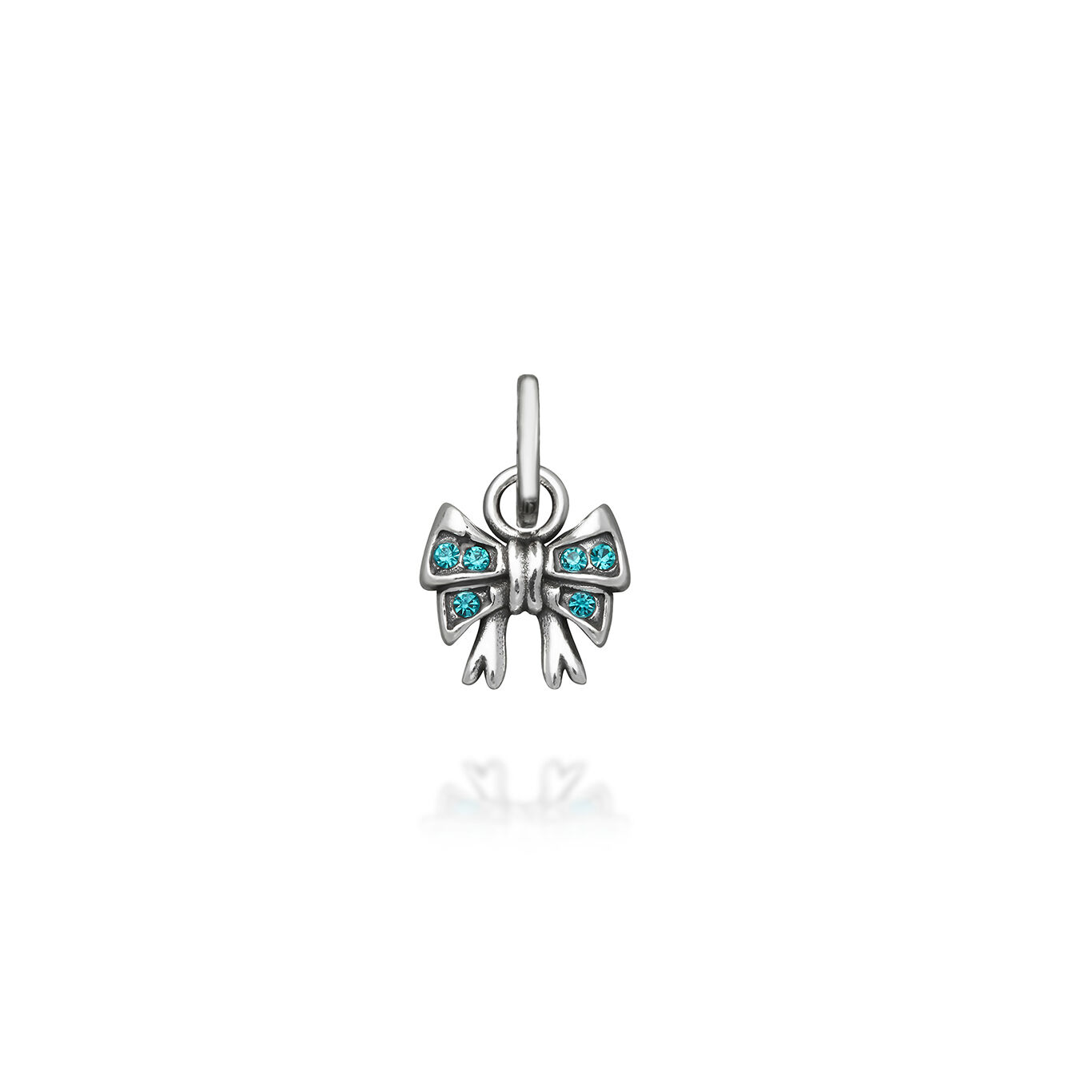 Mini Charm Schleife Crystal Blau