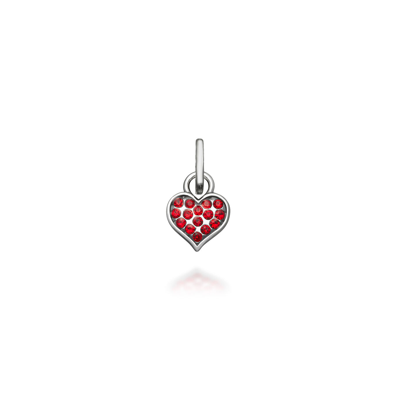 Mini Charm Herz Crystal Rot