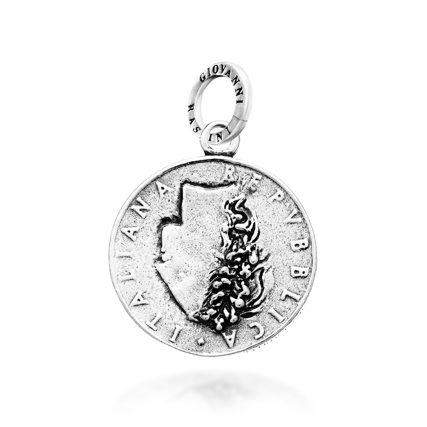 50 lire coin Charm, Charm in Sterling Silver_image number 1_Giovanni Raspini