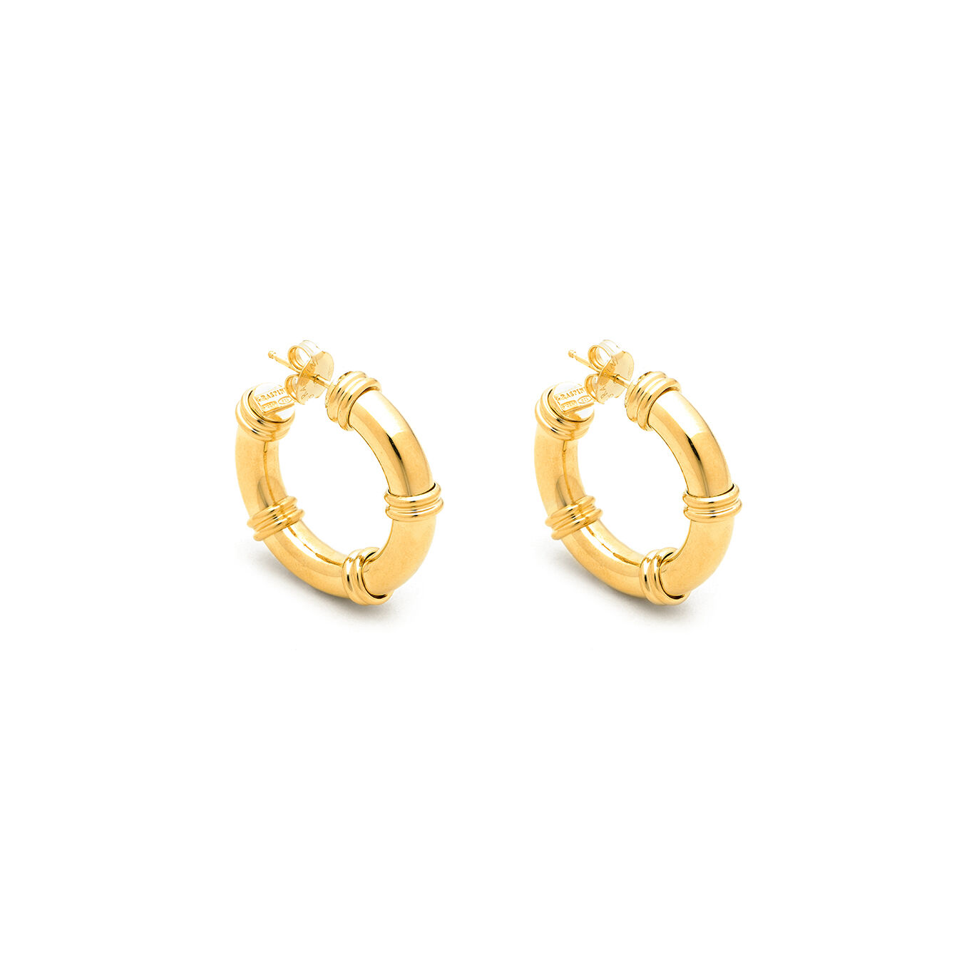 Orecchini argento con bamboo e perle