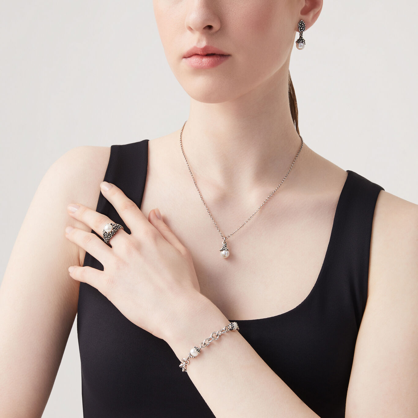 Armband Mini Drops, Armband aus Silber 925 mit Naturperlen_image number 2_Giovanni Raspini