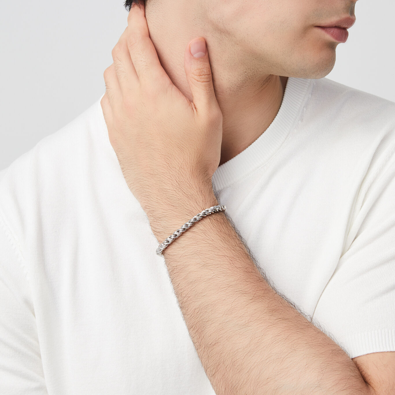 Wheat Chain Big Bracelet, Bracelet in Sterling Silver_image number 1_Giovanni Raspini