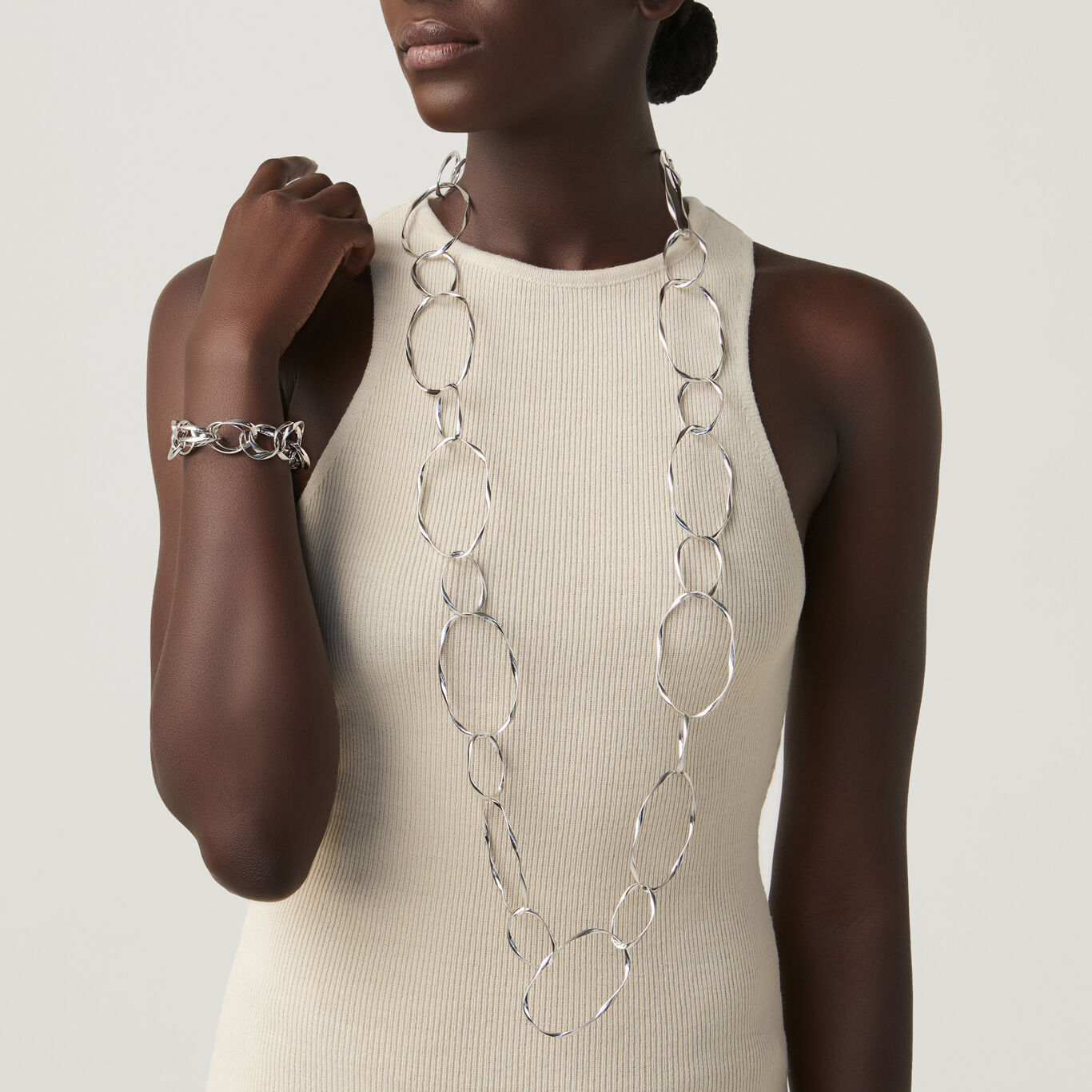 Brooklyn Long Necklace, Necklace in Sterling Silver_image number 2_Giovanni Raspini