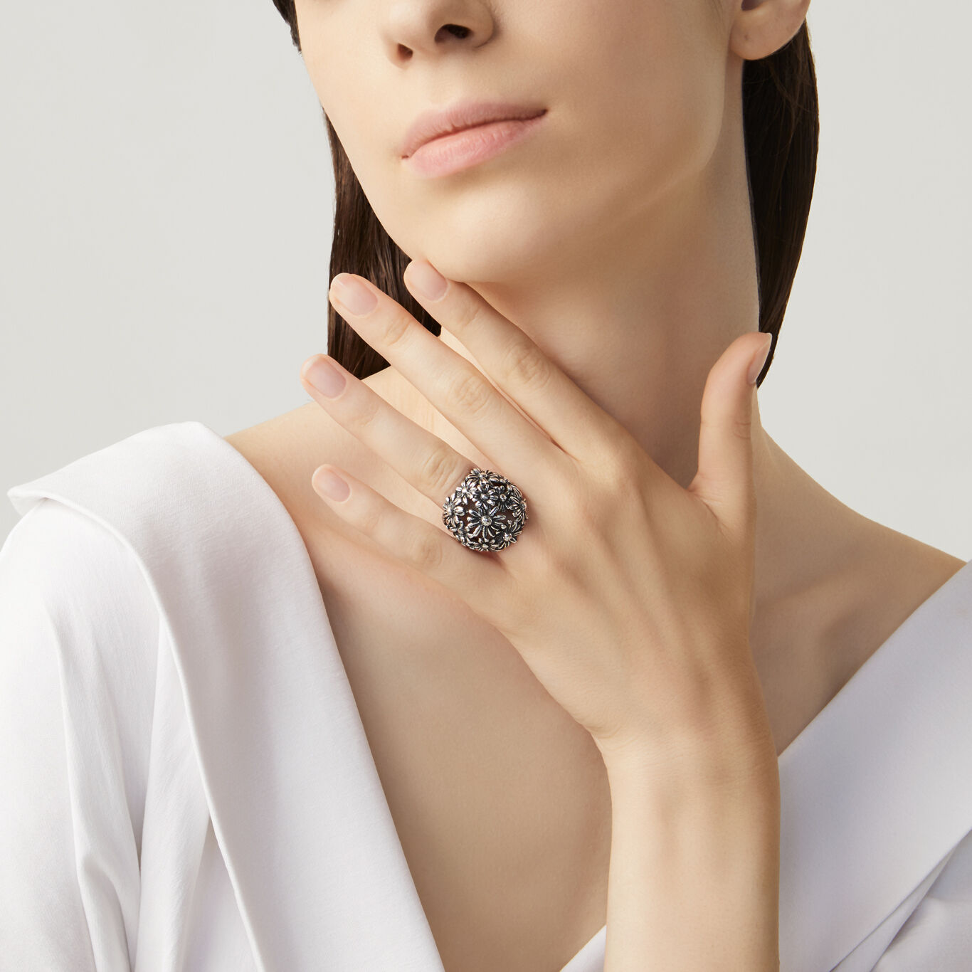 Bague Marguerites, Bague en argent massif_image number 1_Giovanni Raspini