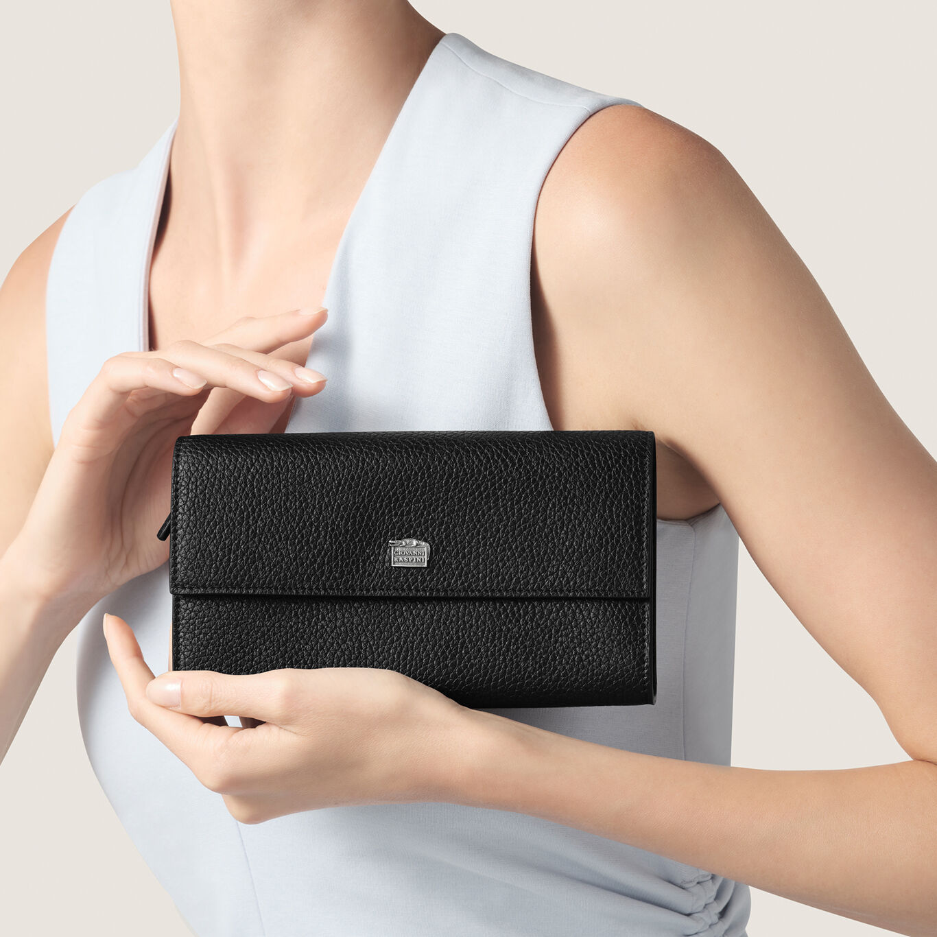 Continental Large Embossed Leather Wallet
