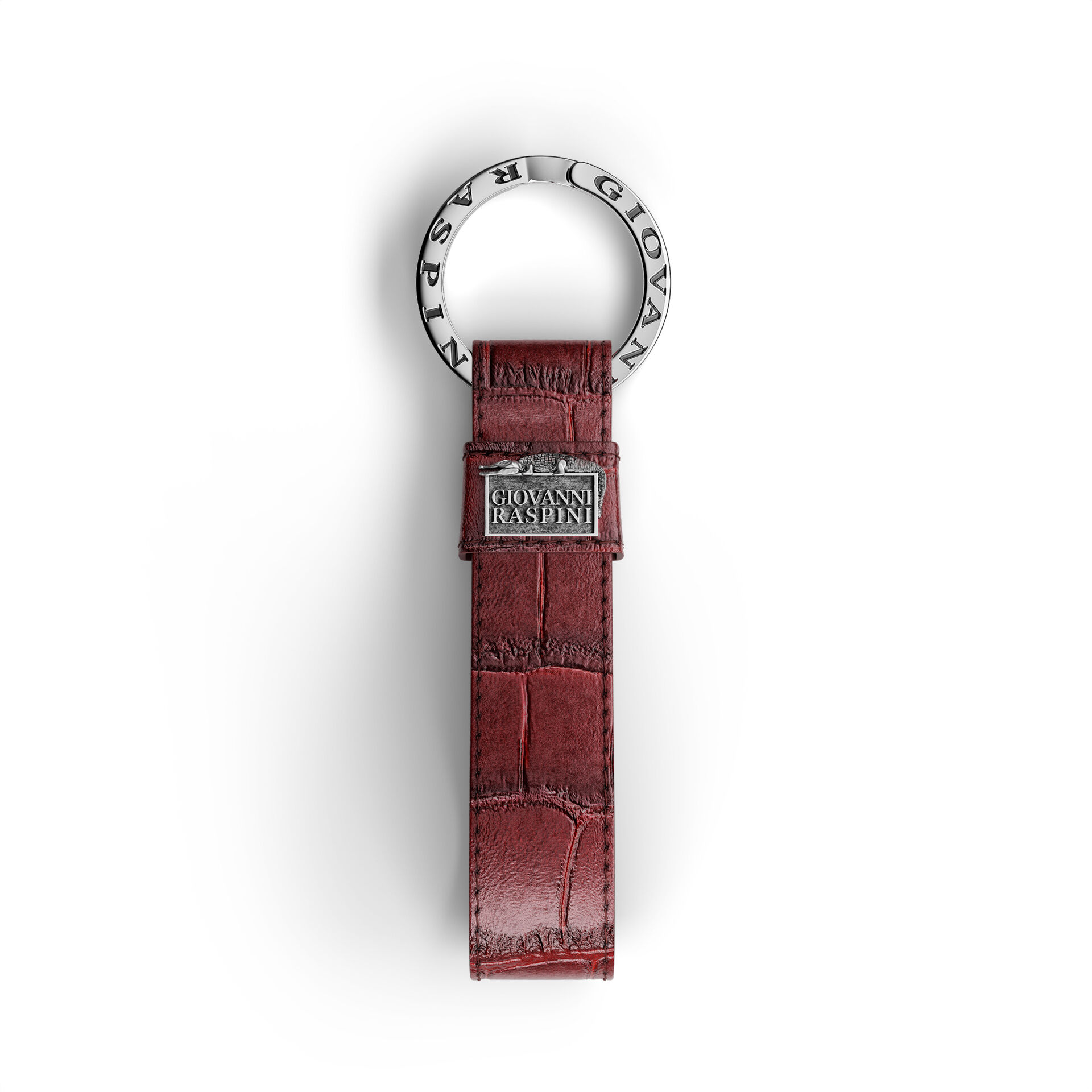 Black Croco Leather Key Ring image number 2