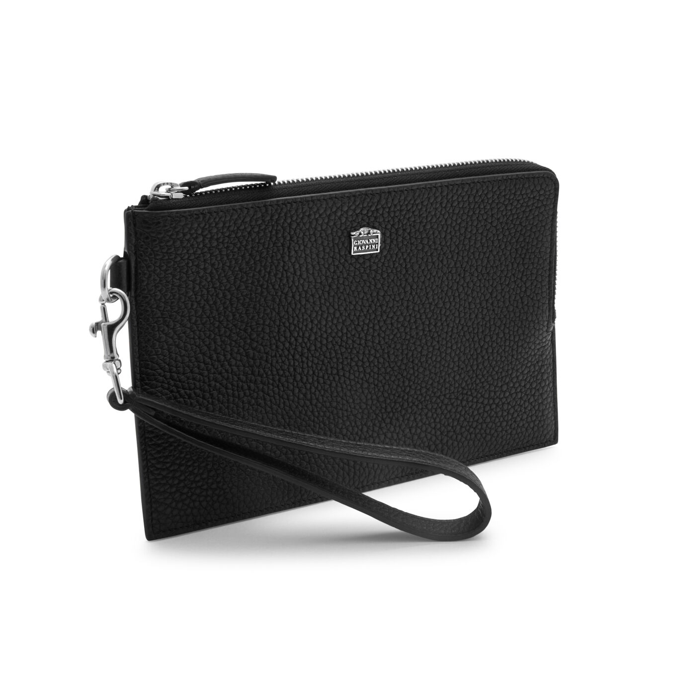 Embossed Leather Pouch, Leather pouch with iconic sterling silver decoration_image number 2_Giovanni Raspini