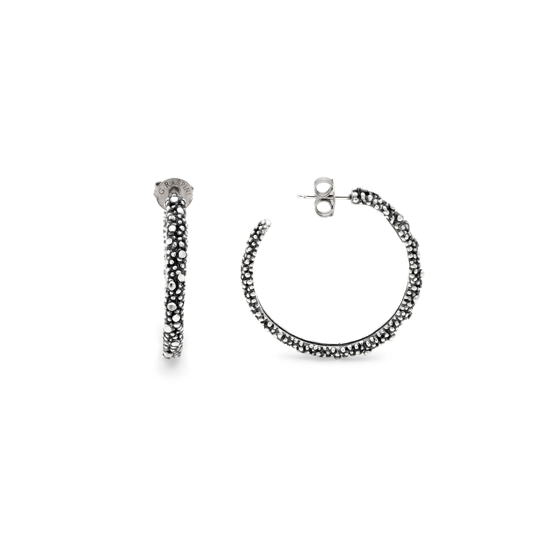 Boucles D'Oreilles Créoles Petit Perlage image number 2