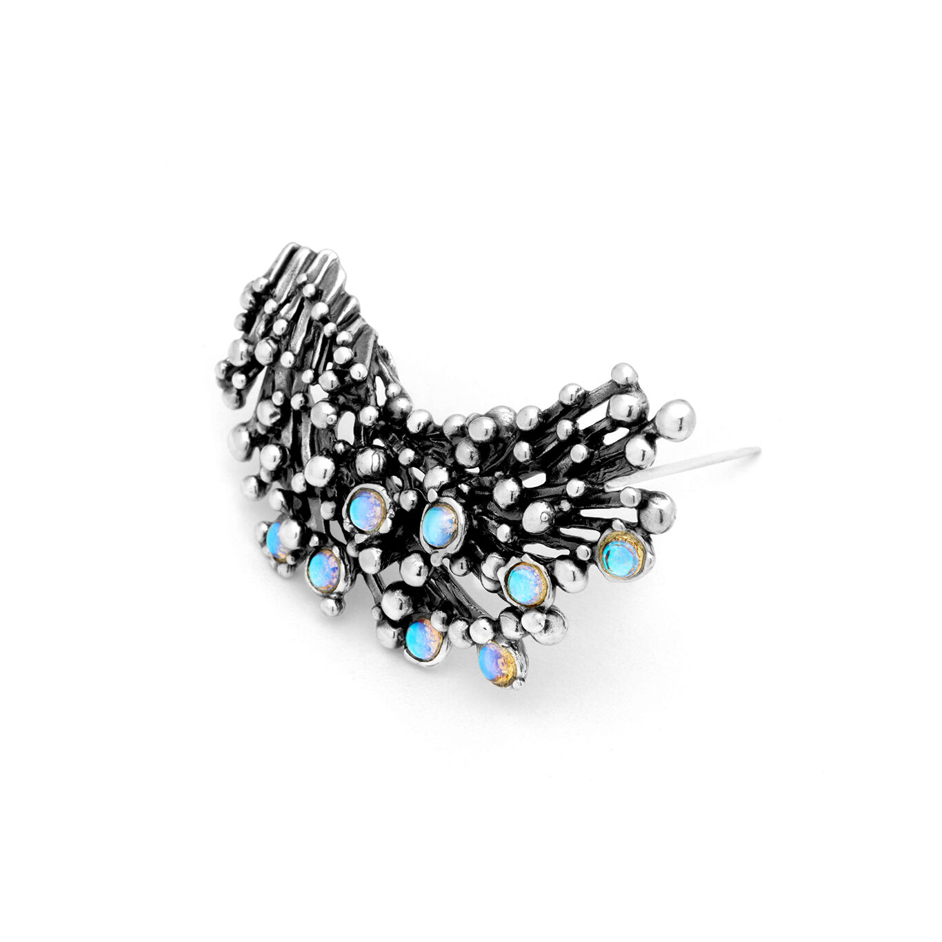 Fireworks Brooch, Sterling silver brooch with mystic quartz stones_image number 2_Giovanni Raspini