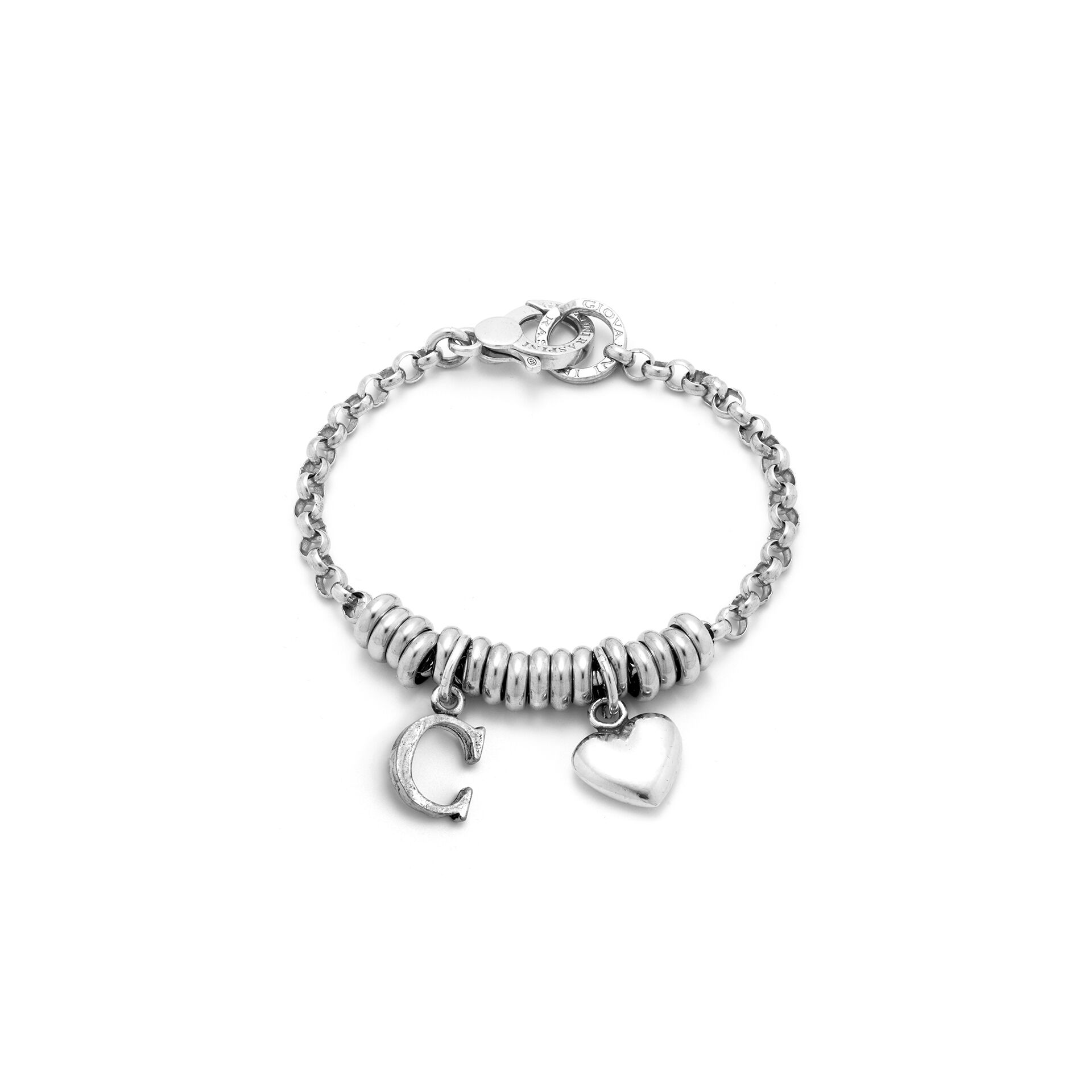 Bracciale Cuore e Lettera A image number 0