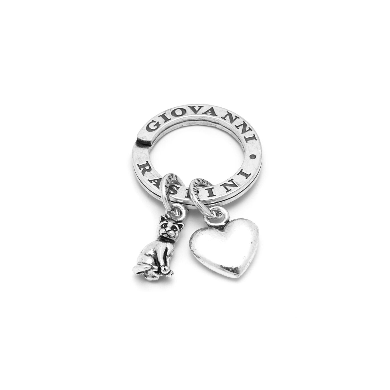 I Love My Cat Key Ring, Key ring in Sterling Silver_image number 0_Giovanni Raspini