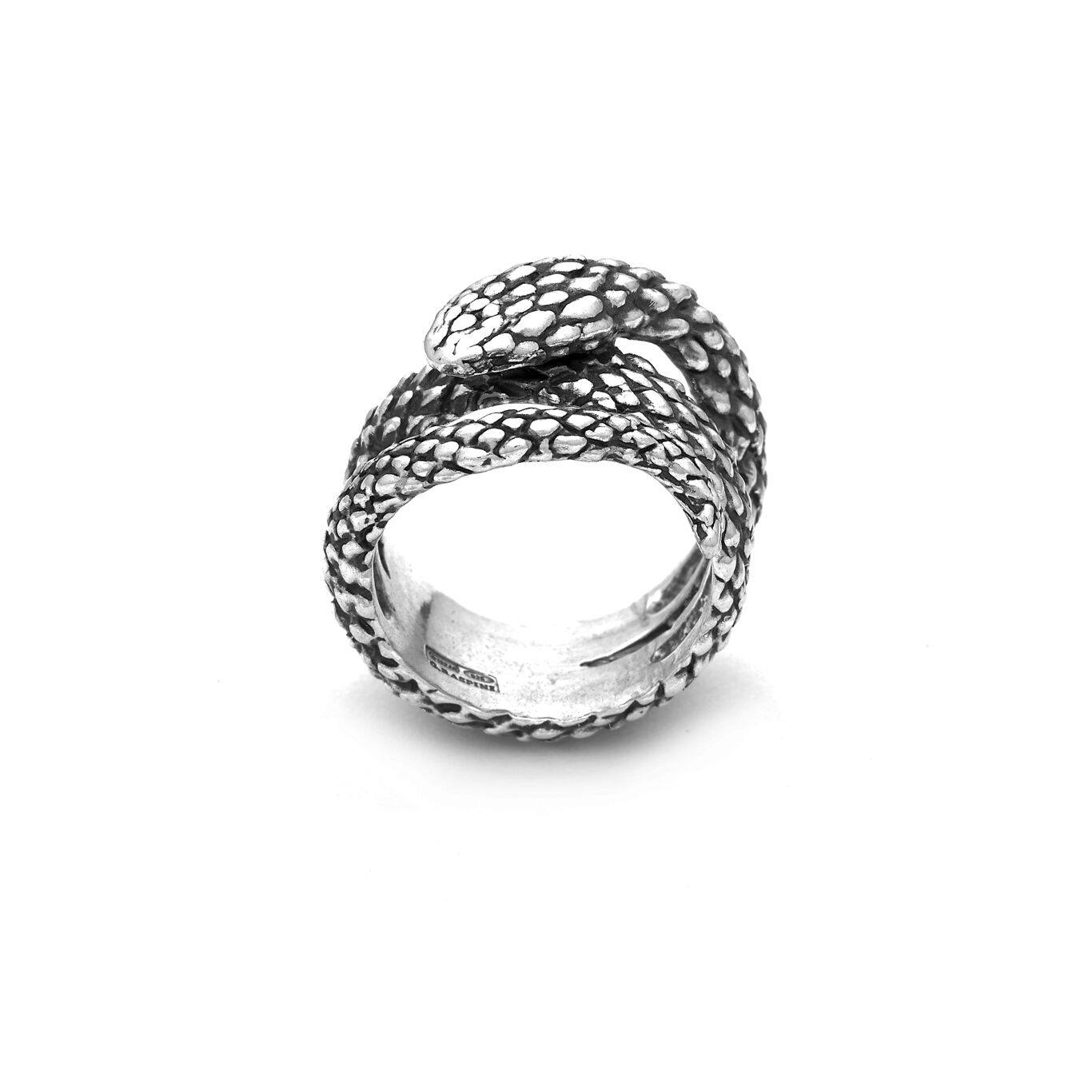 Ciondolo Vinani ASSA-S In Argento 925 Con Catena A Serpente – Spirale Lucida Su Cerchio Sabbiato, Gioiello Italiano
