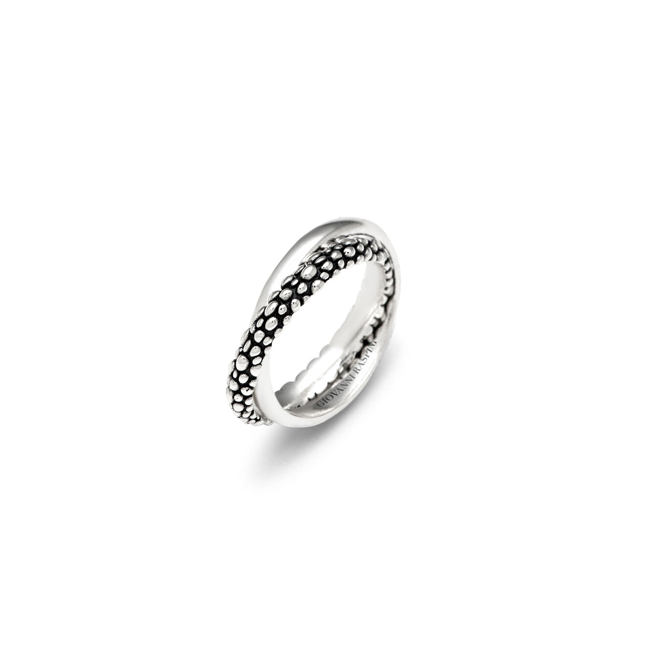 Perlage Double Ring, Ring in Sterling Silver_image number 0_Giovanni Raspini