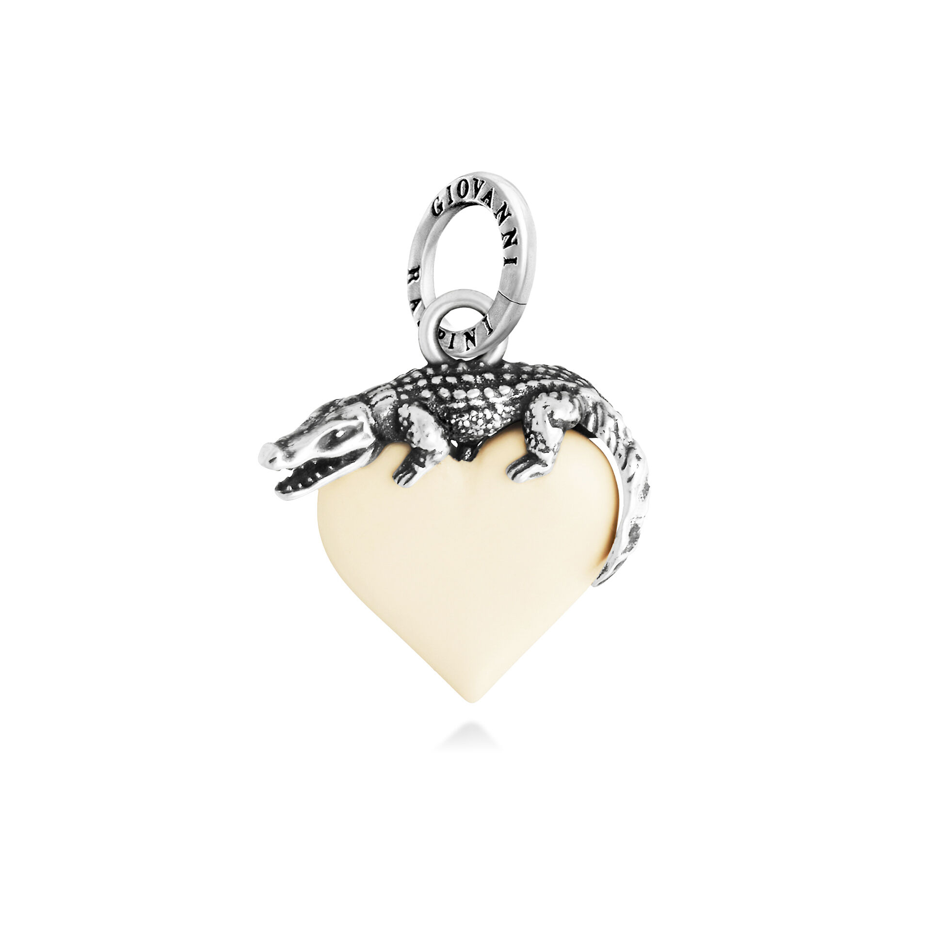 Crocodile Ivory Heart Charm image number 0