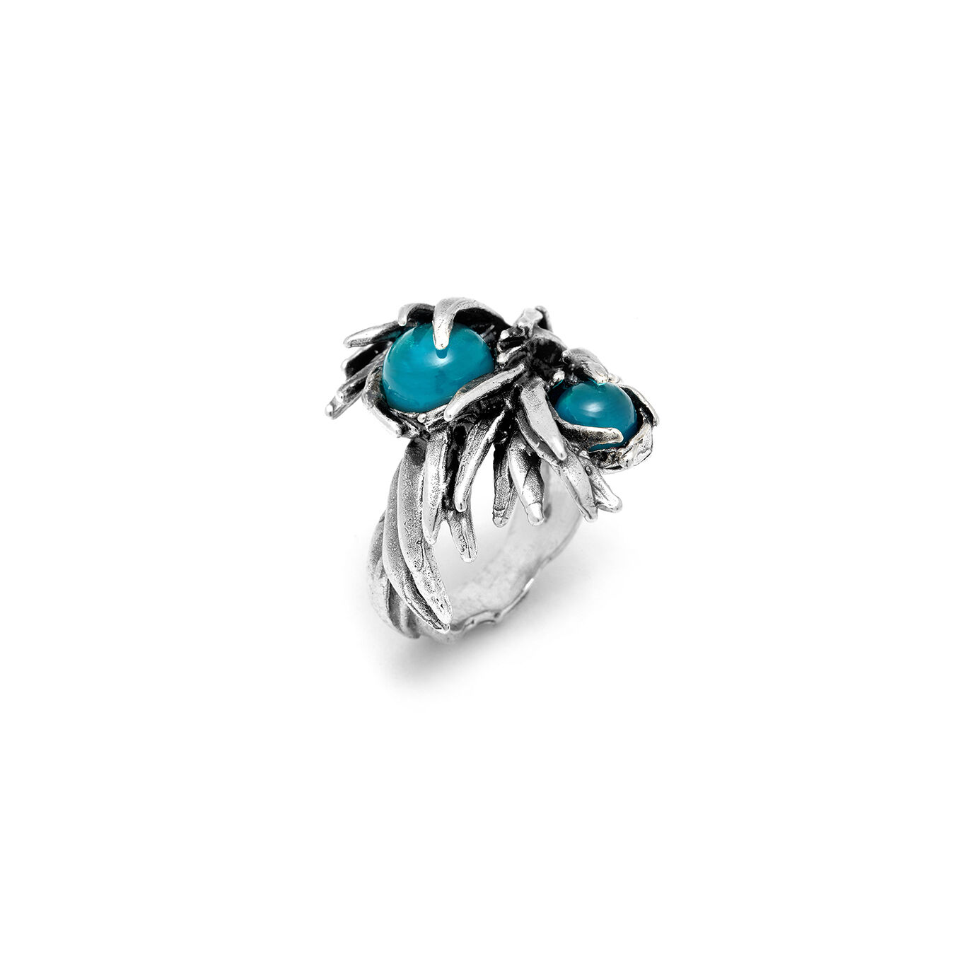 Bague Posidonia, Bague en argent massif, nacre et quartz_image number 2_Giovanni Raspini