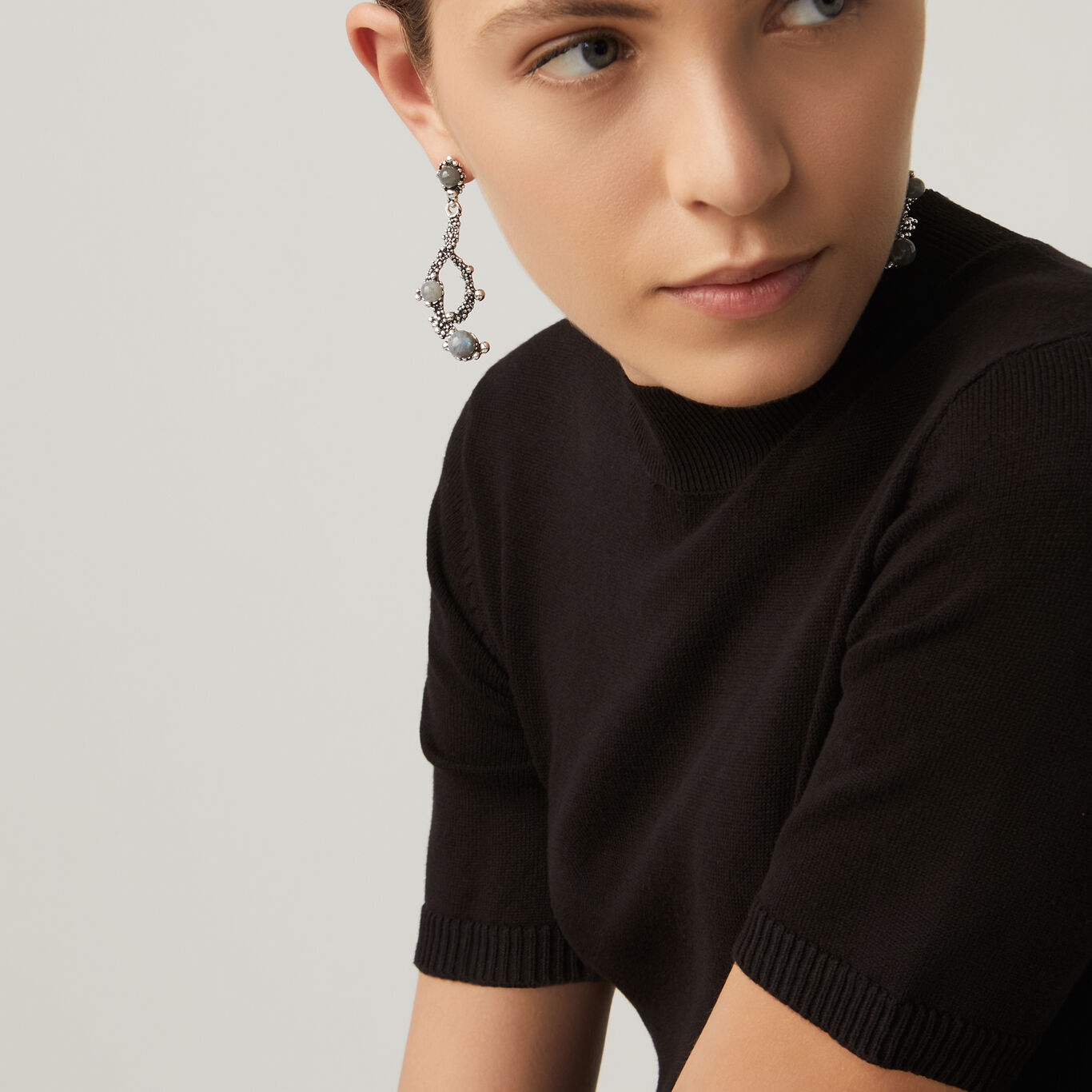 Milky Way Earrings, Earrings in Sterling Silver and labradorite_image number 1_Giovanni Raspini