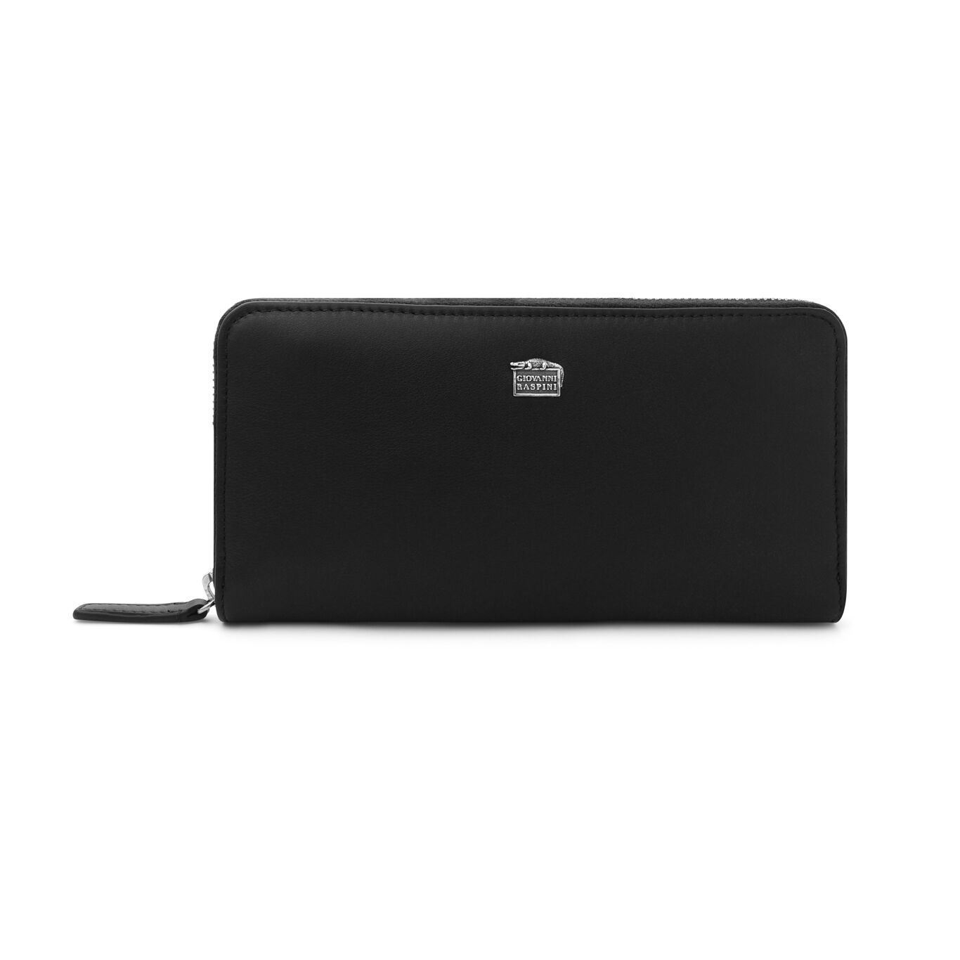 Large Smooth Leather Wallet with zip closure