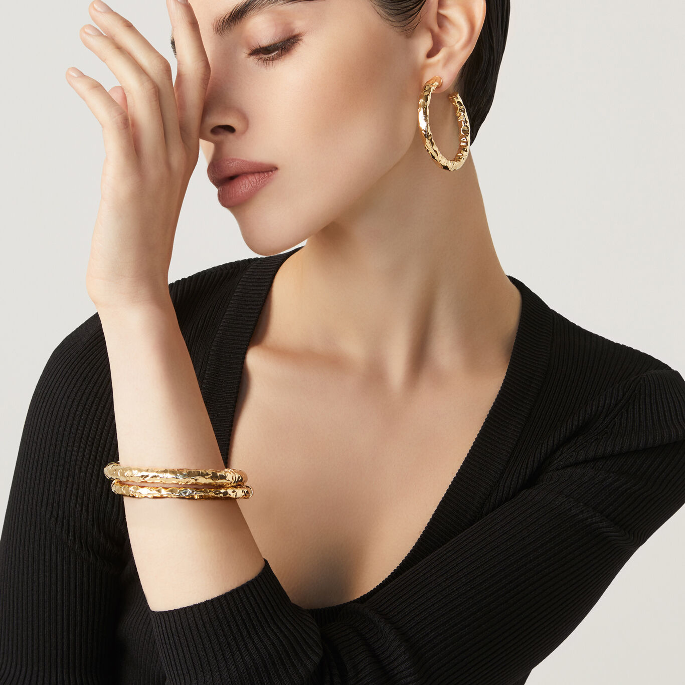 Stone Bangle, Bangle in 18k Gold Plated Sterling Silver_image number 4_Giovanni Raspini