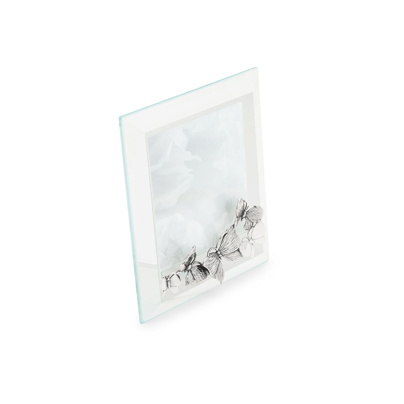 Cadre Encercl&eacute; Lumi&egrave;re Papillons, Petit Mod&egrave;le, Cadre en argent et verre biseaut&eacute;_image number 1_Giovanni Raspini