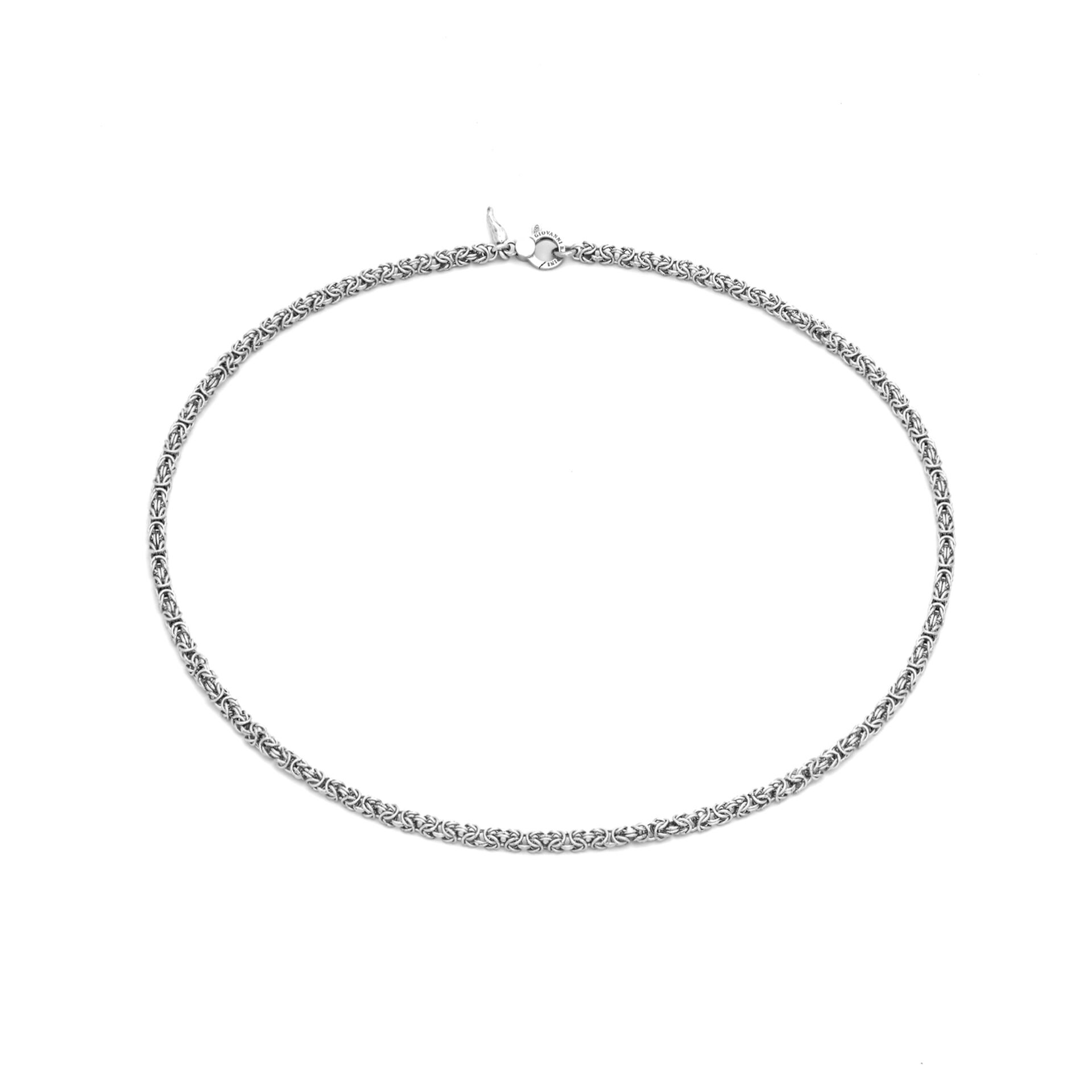 Collana Con Catena Bizantina In Argento Ossidato Fatta A Mano - Foto 10