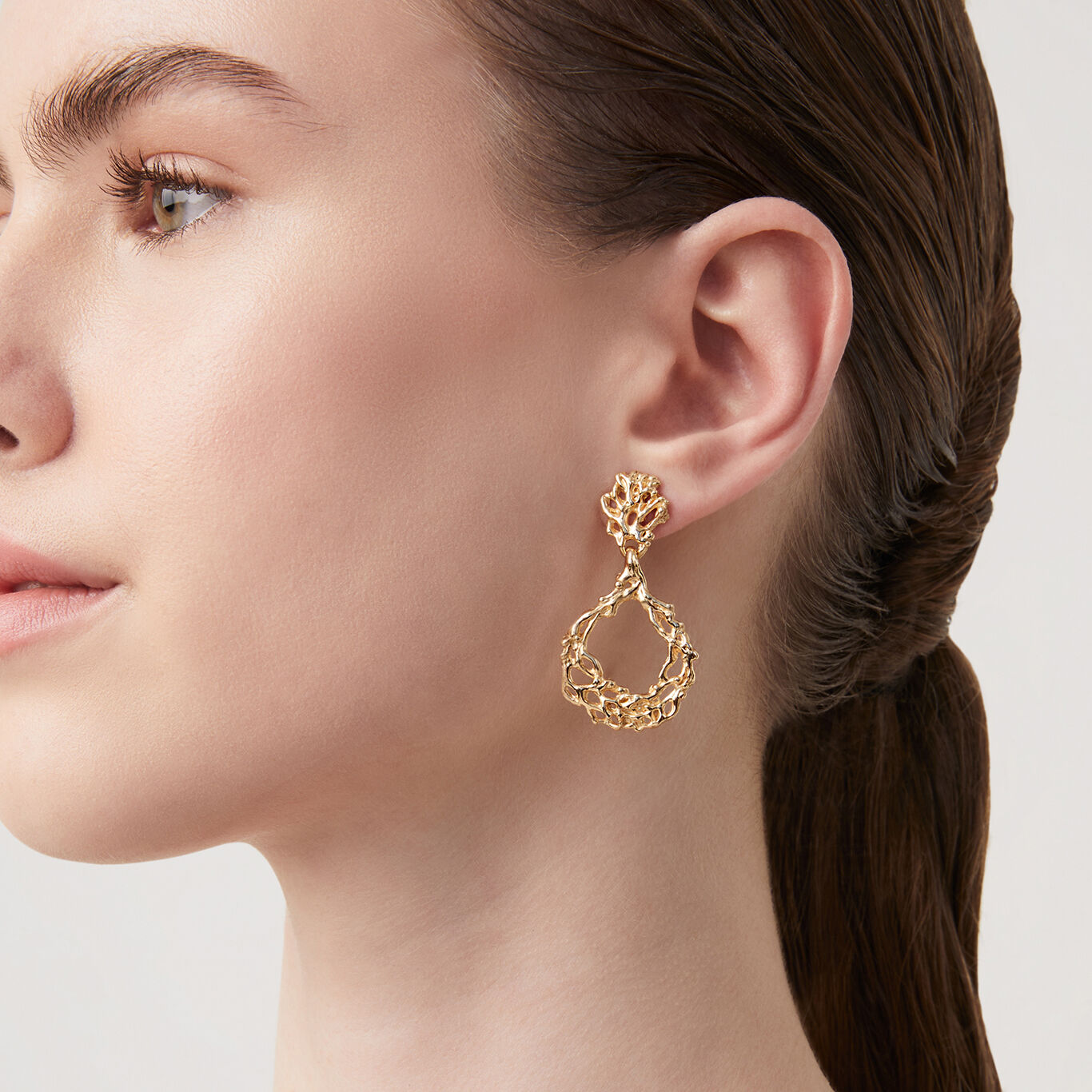 Coral Pendant Earrings, Earrings in 18k Gold Plated Sterling Silver_image number 1_Giovanni Raspini