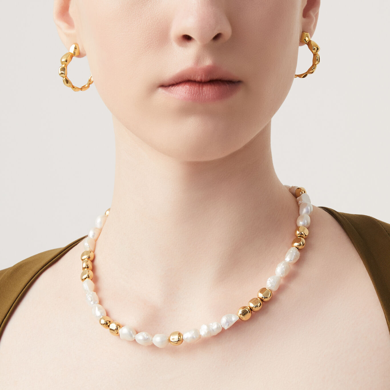 Collar Riviera, Collar de Plata 925 ba&ntilde;ado en oro de 18ka y perlas naturales_image number 2_Giovanni Raspini